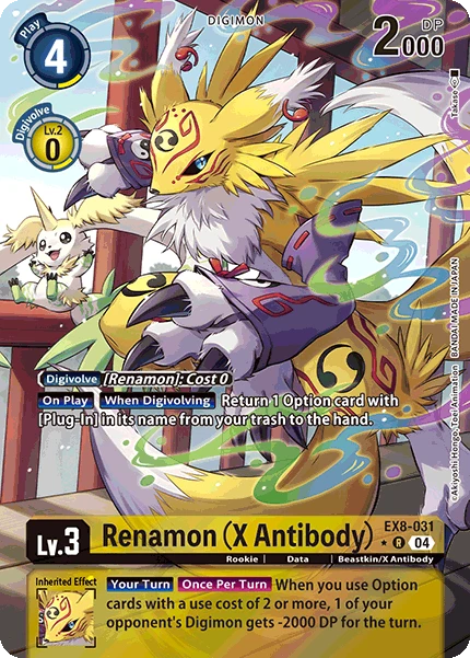 Digimon Card Game Sammelkarte EX8-031 Renamon (X Antibody) alternatives Artwork 1