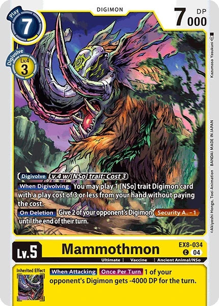 Digimon Card Game Sammelkarte EX8-034 Mammothmon