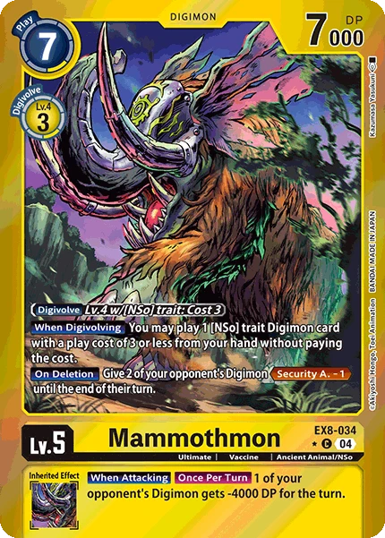 Digimon Card Game Sammelkarte EX8-034 Mammothmon alternatives Artwork 1