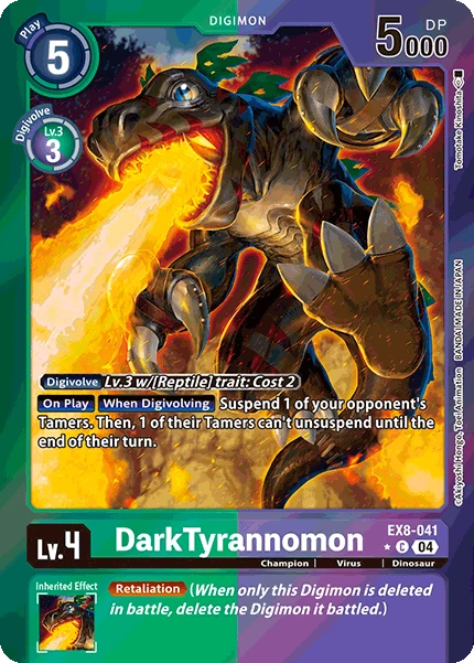 Digimon Card Game Sammelkarte EX8-041 DarkTyrannomon alternatives Artwork 1