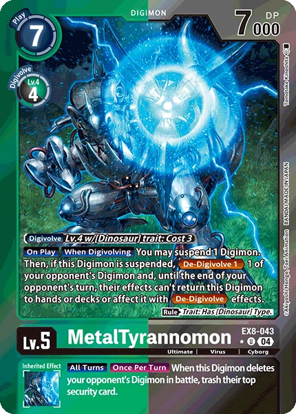 Digimon Card Game Sammelkarte EX8-043 MetalTyrannomon alternatives Artwork 1