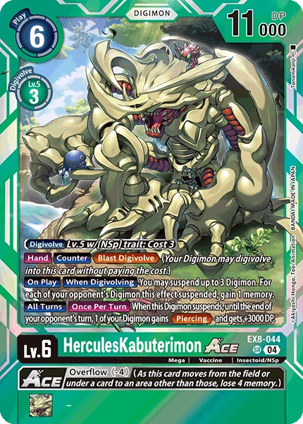 Digimon Card Game Sammelkarte EX8-044 HerculesKabuterimon ACE