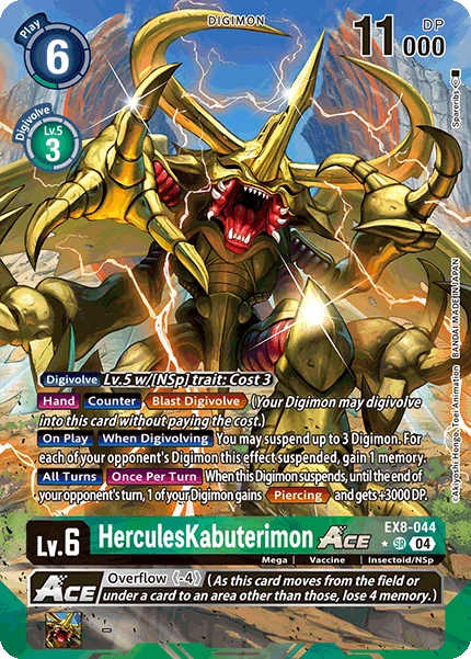 Digimon Card Game Sammelkarte EX8-044 HerculesKabuterimon ACE alternatives Artwork 1