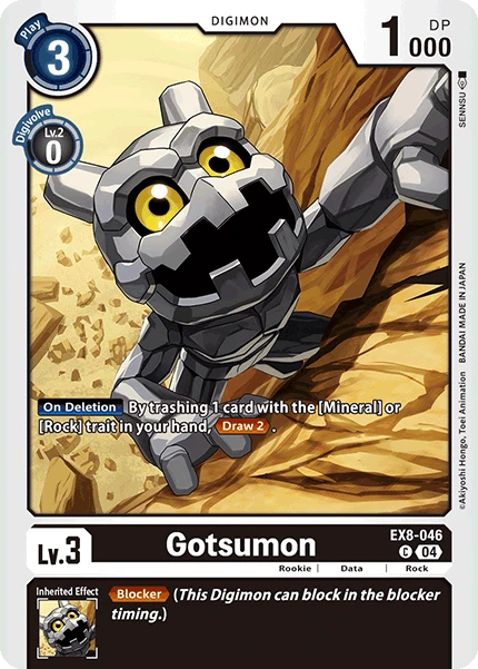 Digimon Card Game Sammelkarte EX8-046 Gotsumon