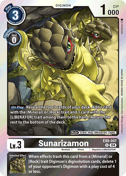 Digimon Card Game Sammelkarte EX8-047 Sunarizamon