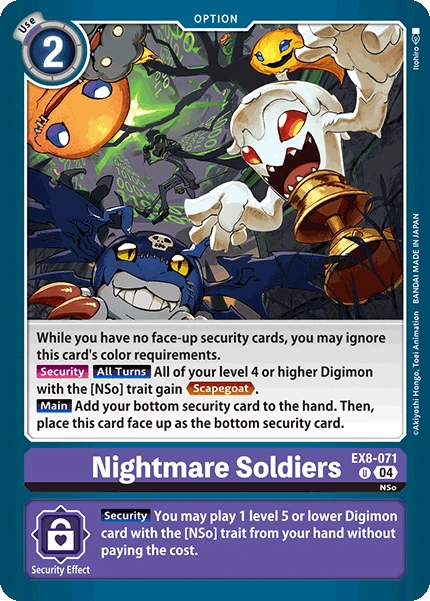 Digimon Card Game Sammelkarte EX8-071 Nightmare Soldiers