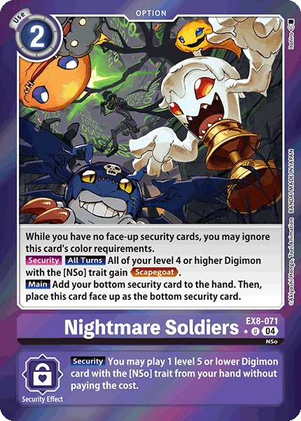 Digimon Card Game Sammelkarte EX8-071 Nightmare Soldiers alternatives Artwork 1