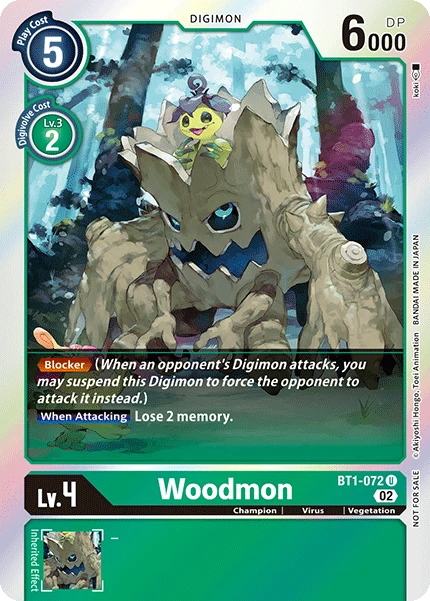 Digimon Card Game Sammelkarte BT1-072 Woodmon alternatives Artwork 2