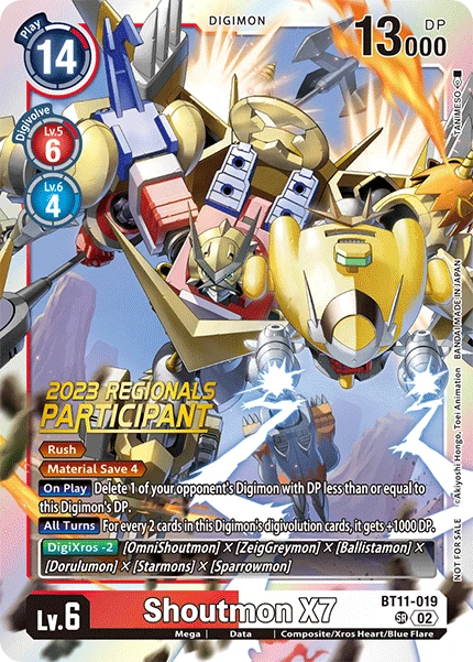 Digimon Card Game Sammelkarte BT11-019 Shoutmon X7 alternatives Artwork 2