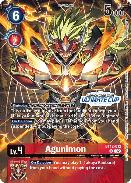 Digimon Card Game Sammelkarte BT12-012 Agunimon alternatives Artwork 2