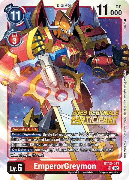 Digimon Card Game Sammelkarte BT12-017 EmperorGreymon alternatives Artwork 2