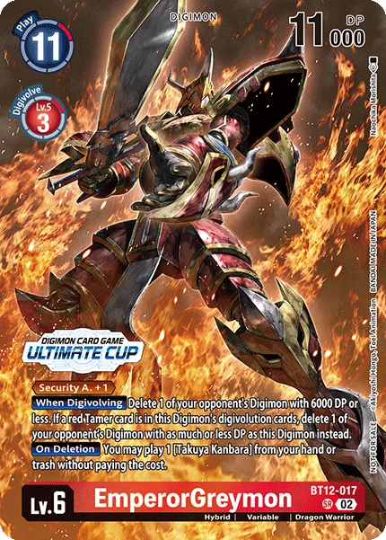 Digimon Card Game Sammelkarte BT12-017 EmperorGreymon alternatives Artwork 5