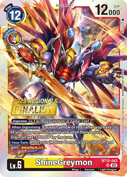 Digimon Card Game Sammelkarte BT12-043 ShineGreymon alternatives Artwork 3