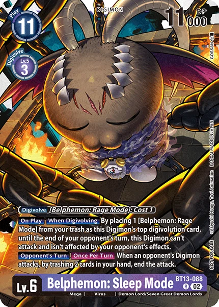 Digimon Card Game Sammelkarte BT13-088 Belphemon: Sleep Mode alternatives Artwork 1