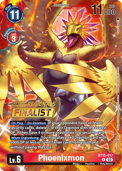 Digimon Card Game Sammelkarte BT15-017 Phoenixmon alternatives Artwork 4