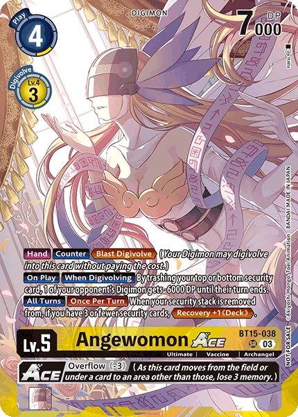 Digimon Card Game Sammelkarte BT15-038 Angewomon ACE alternatives Artwork 3