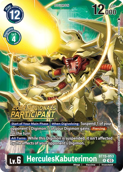 Digimon Card Game Sammelkarte BT15-053 HerculesKabuterimon alternatives Artwork 1