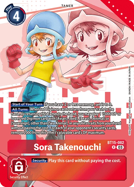Digimon Card Game Sammelkarte BT15-082 Sora Takenouchi alternatives Artwork 2