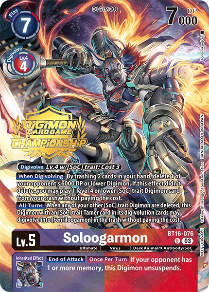 Digimon Card Game Sammelkarte BT16-076 Soloogarmon alternatives Artwork 2