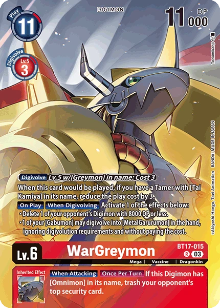 Digimon Card Game Sammelkarte BT17-015 WarGreymon alternatives Artwork 1