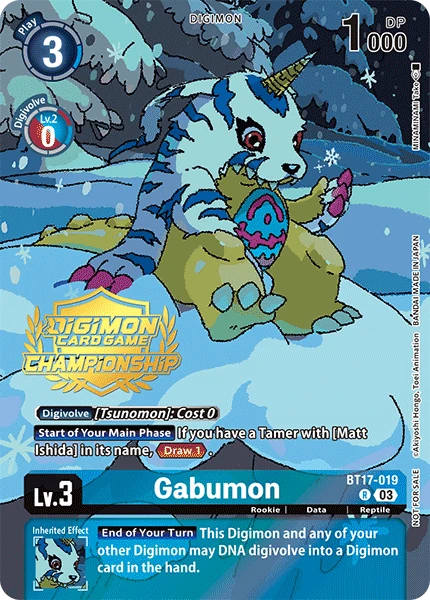Digimon Card Game Sammelkarte BT17-019 Gabumon alternatives Artwork 1