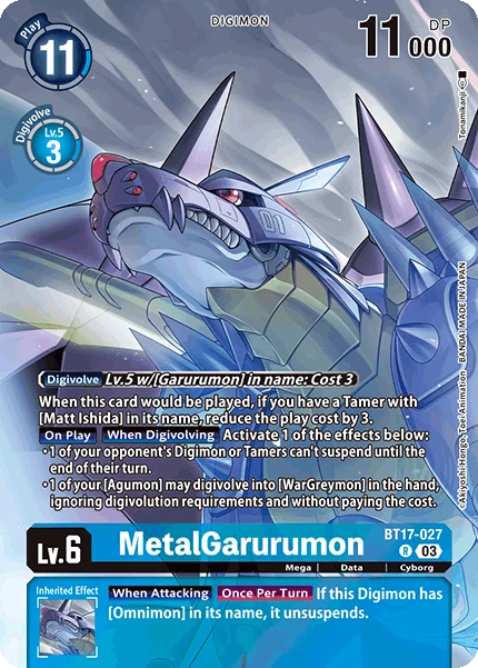 Digimon Card Game Sammelkarte BT17-027 MetalGarurumon alternatives Artwork 1