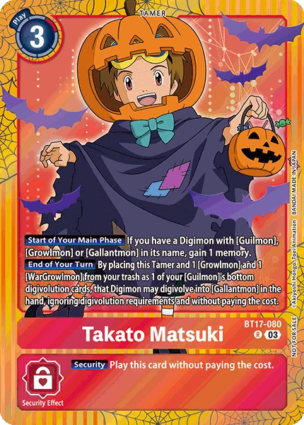 Digimon Card Game Sammelkarte BT17-080 Takato Matsuki alternatives Artwork 2