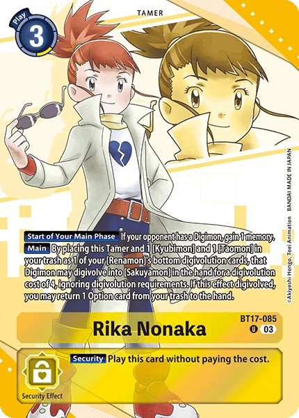 Digimon Card Game Sammelkarte BT17-085 Rika Nonaka alternatives Artwork 3