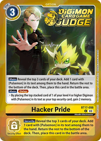 Digimon Card Game Sammelkarte BT17-098 Hacker Pride alternatives Artwork 1