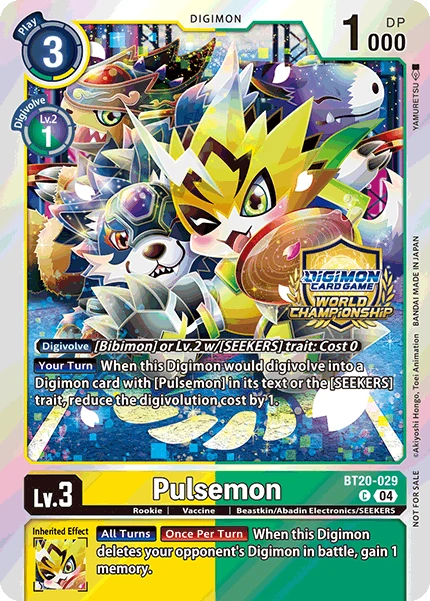 Digimon Card Game Sammelkarte BT20-029 Pulsemon alternatives Artwork 1