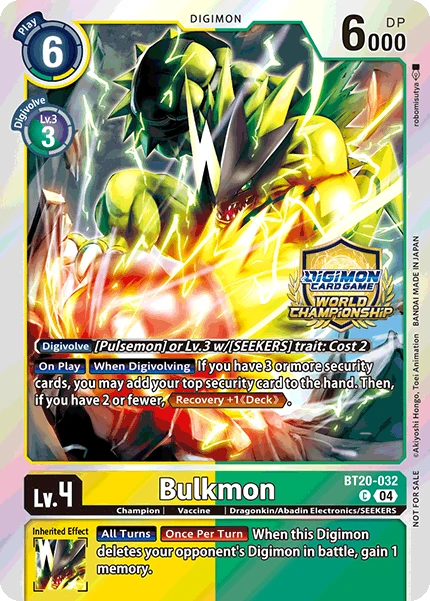 Digimon Card Game Sammelkarte BT20-032 Bulkmon alternatives Artwork 1