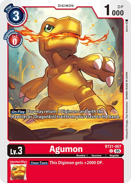 Digimon Card Game Sammelkarte BT21-007 Agumon