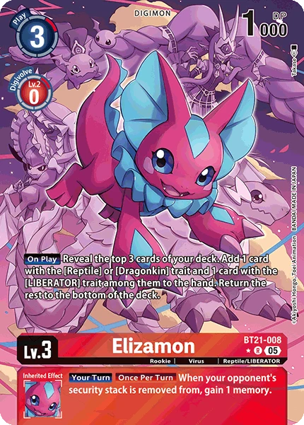Digimon Card Game Sammelkarte BT21-008 Elizamon alternatives Artwork 1