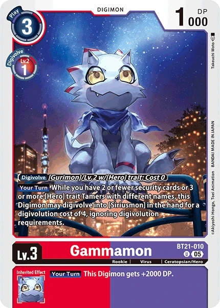 Digimon Card Game Sammelkarte BT21-010 Gammamon