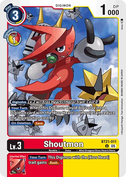 Digimon Card Game Sammelkarte BT21-011 Shoutmon