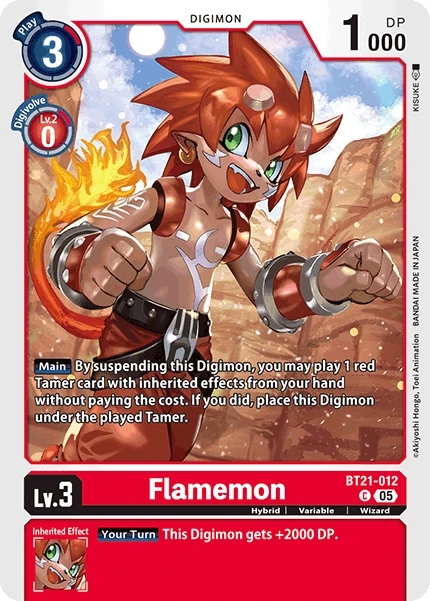 Digimon Card Game Sammelkarte BT21-012 Flamemon