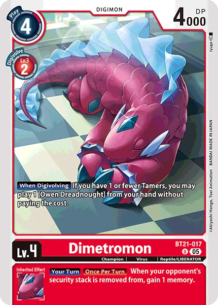 Digimon Card Game Sammelkarte BT21-017 Dimetromon