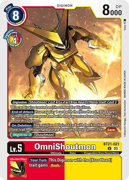 Digimon Card Game Sammelkarte BT21-021 OmniShoutmon