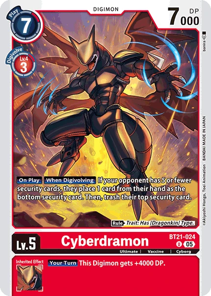 Digimon Card Game Sammelkarte BT21-024 Cyberdramon
