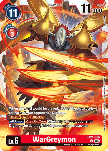 Digimon Card Game Sammelkarte BT21-026 WarGreymon