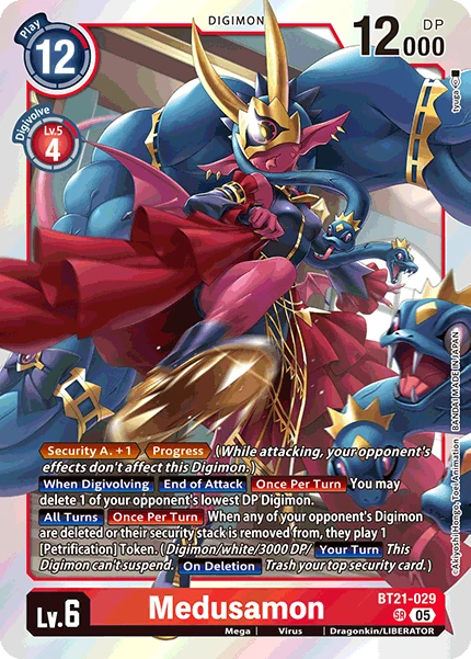 Digimon Card Game Sammelkarte BT21-029 Medusamon
