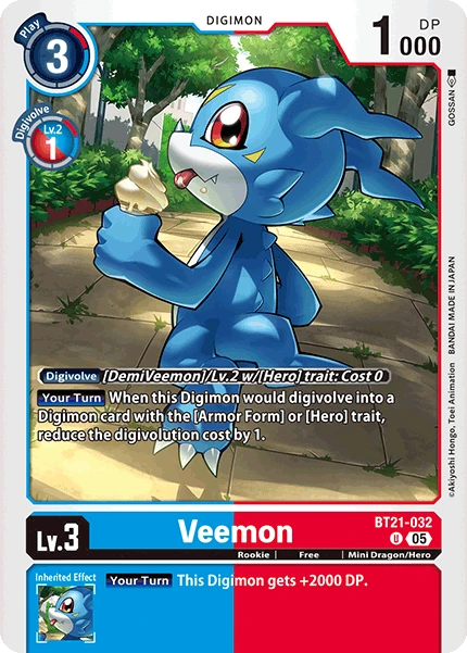 Digimon Card Game Sammelkarte BT21-032 Veemon