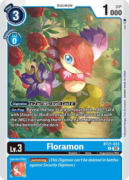 Digimon Card Game Sammelkarte BT21-033 Floramon
