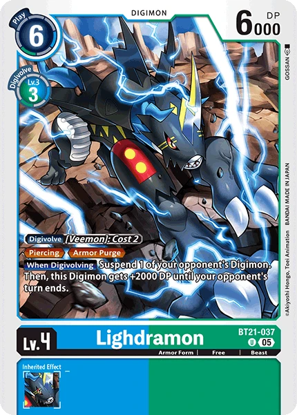 Digimon Card Game Sammelkarte BT21-037 Lighdramon