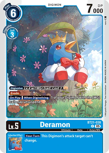Digimon Card Game Sammelkarte BT21-038 Deramon