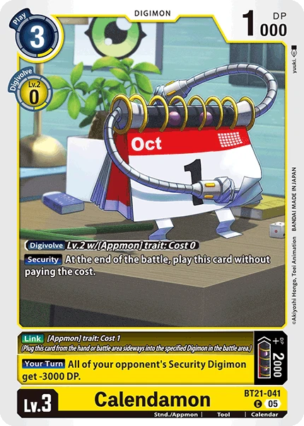 Digimon Card Game Sammelkarte BT21-041 Calendamon