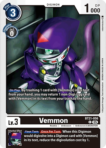 Digimon Card Game Sammelkarte BT21-056 Vemmon
