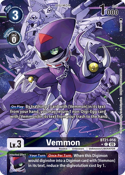 Digimon Card Game Sammelkarte BT21-056 Vemmon alternatives Artwork 1