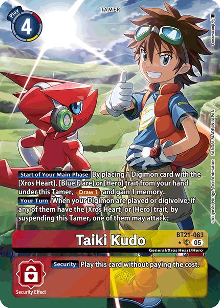 Digimon Card Game Sammelkarte BT21-083 Taiki Kudo alternatives Artwork 1
