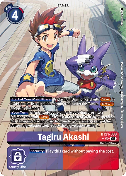 Digimon Card Game Sammelkarte BT21-088 Tagiru Akashi alternatives Artwork 1